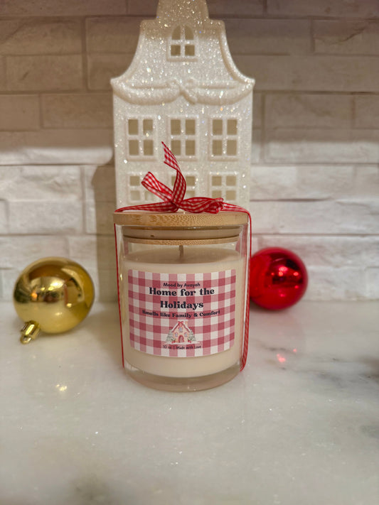 Home for the Holidays candle (red label) | Clear 10 oz