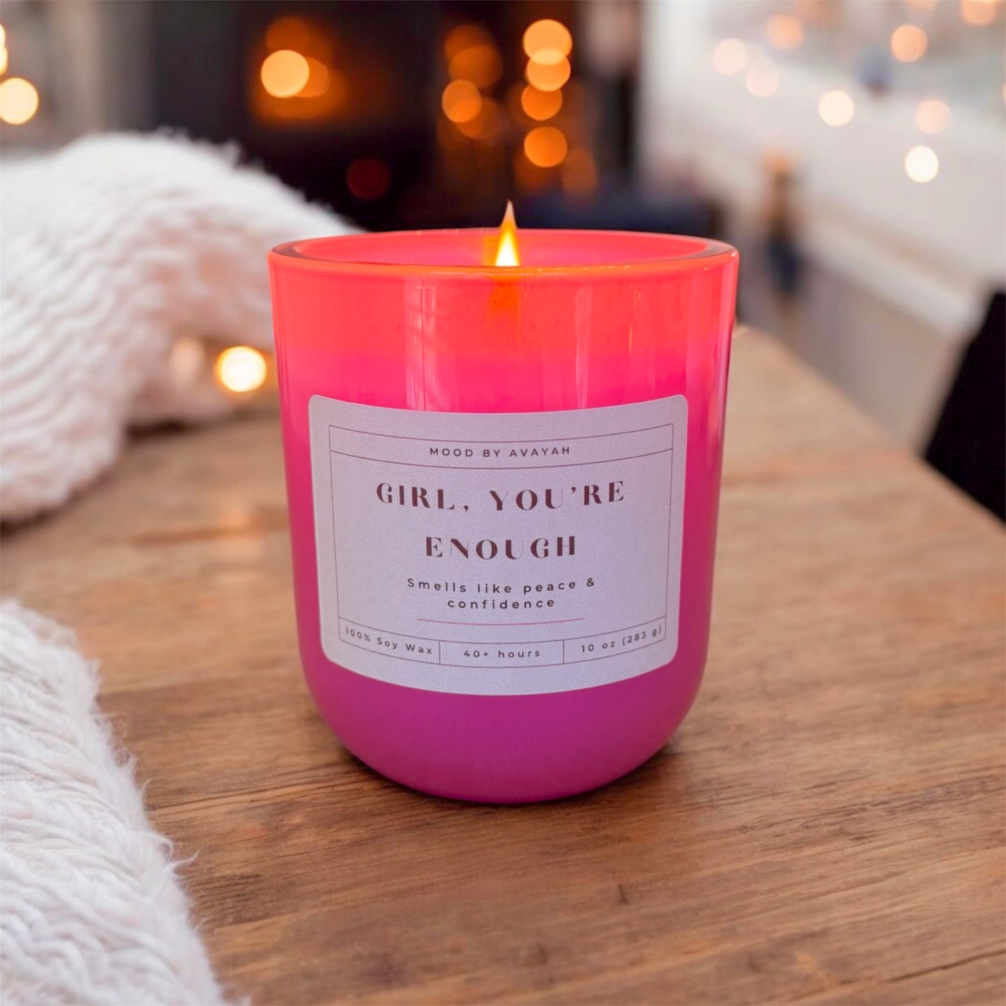Girl, You’re Enough Candle – Empowering Soy Wax Candle for Self-Love & Confidence 10 oz
