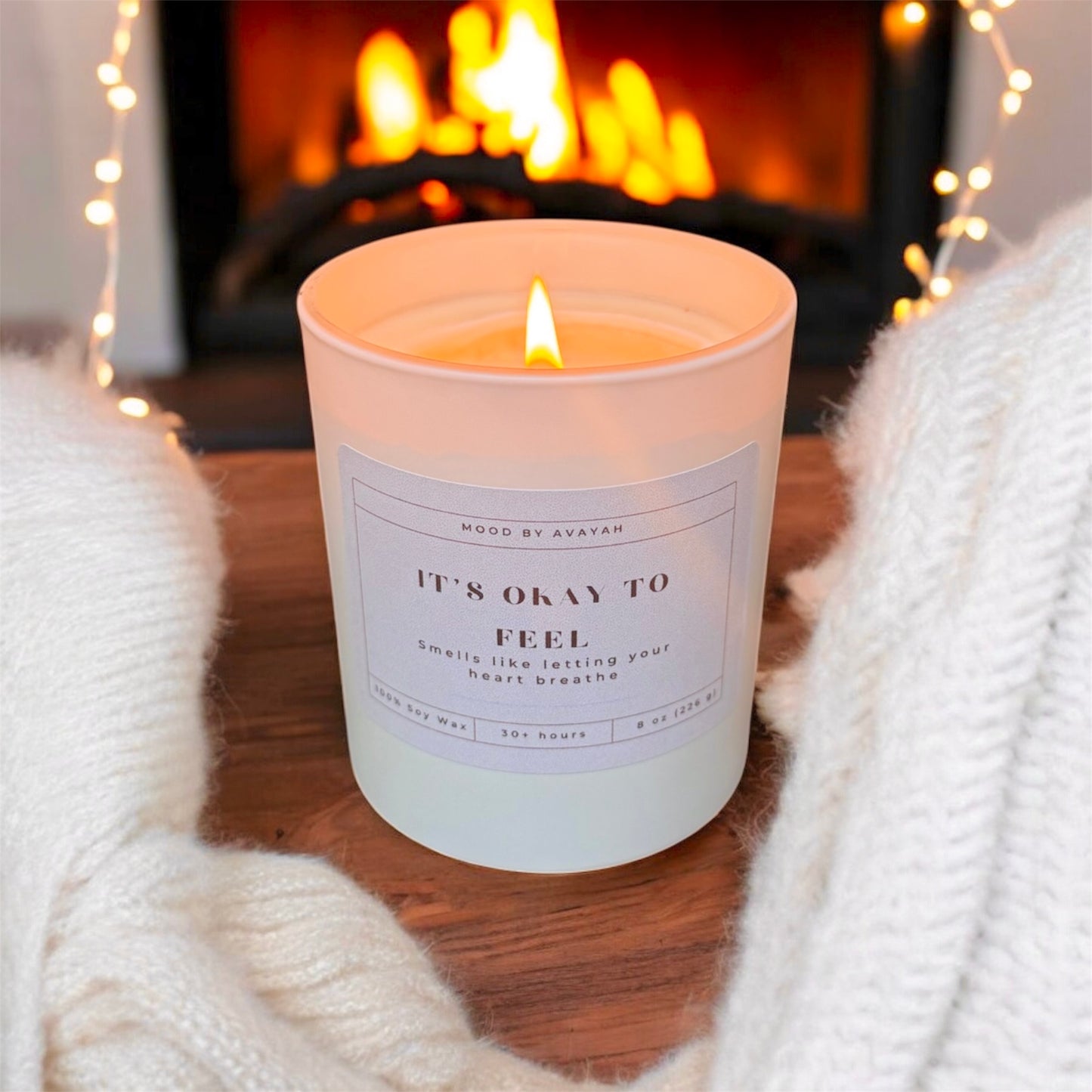 It’s Okay to Feel Candle – Soy Wax Candle for Mindfulness, Self-Care & Emotional Well-Being 8 oz
