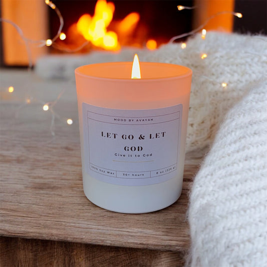 Let Go & Let God Candle – Inspirational Soy Wax Candle for Faith, Encouragement & Peace 8 oz
