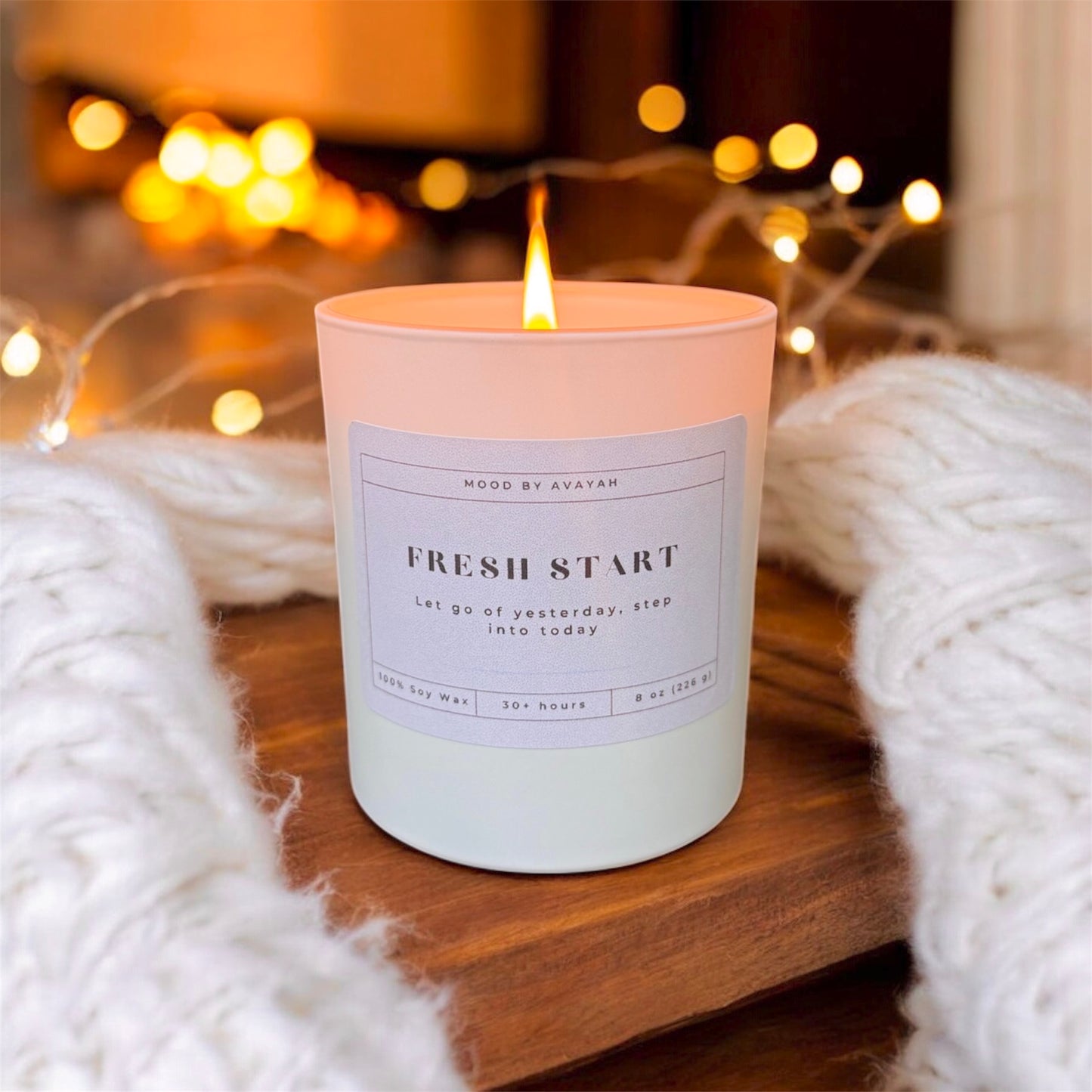 Fresh Start Candle – Motivational Soy Wax Candle for Renewal, Self-Care & Inspiration 8 oz