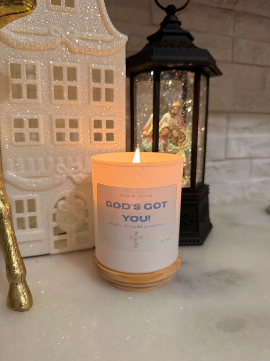 God’s got you candle | White matte 8 oz
