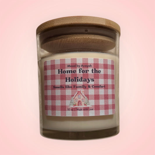 Home for the Holidays candle (red label) | Clear 10 oz