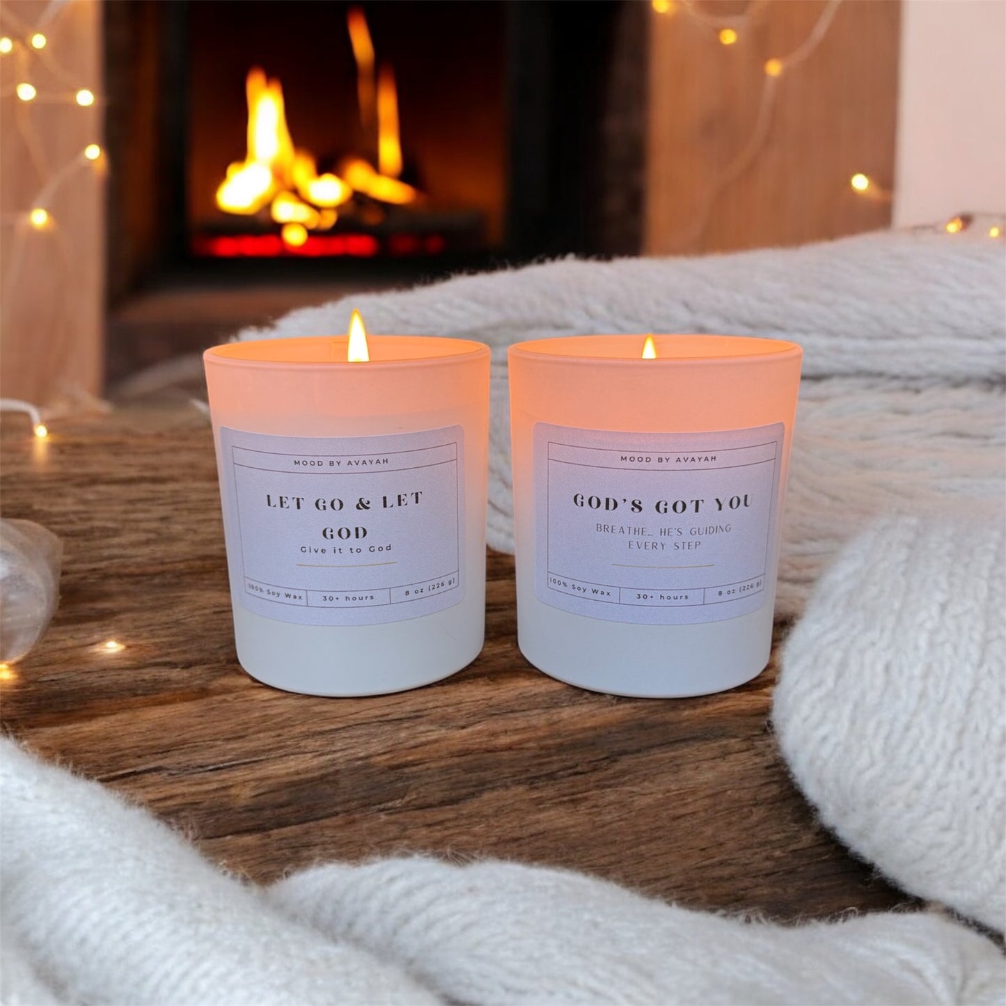 Let Go & Let God Candle – Inspirational Soy Wax Candle for Faith, Encouragement & Peace 8 oz