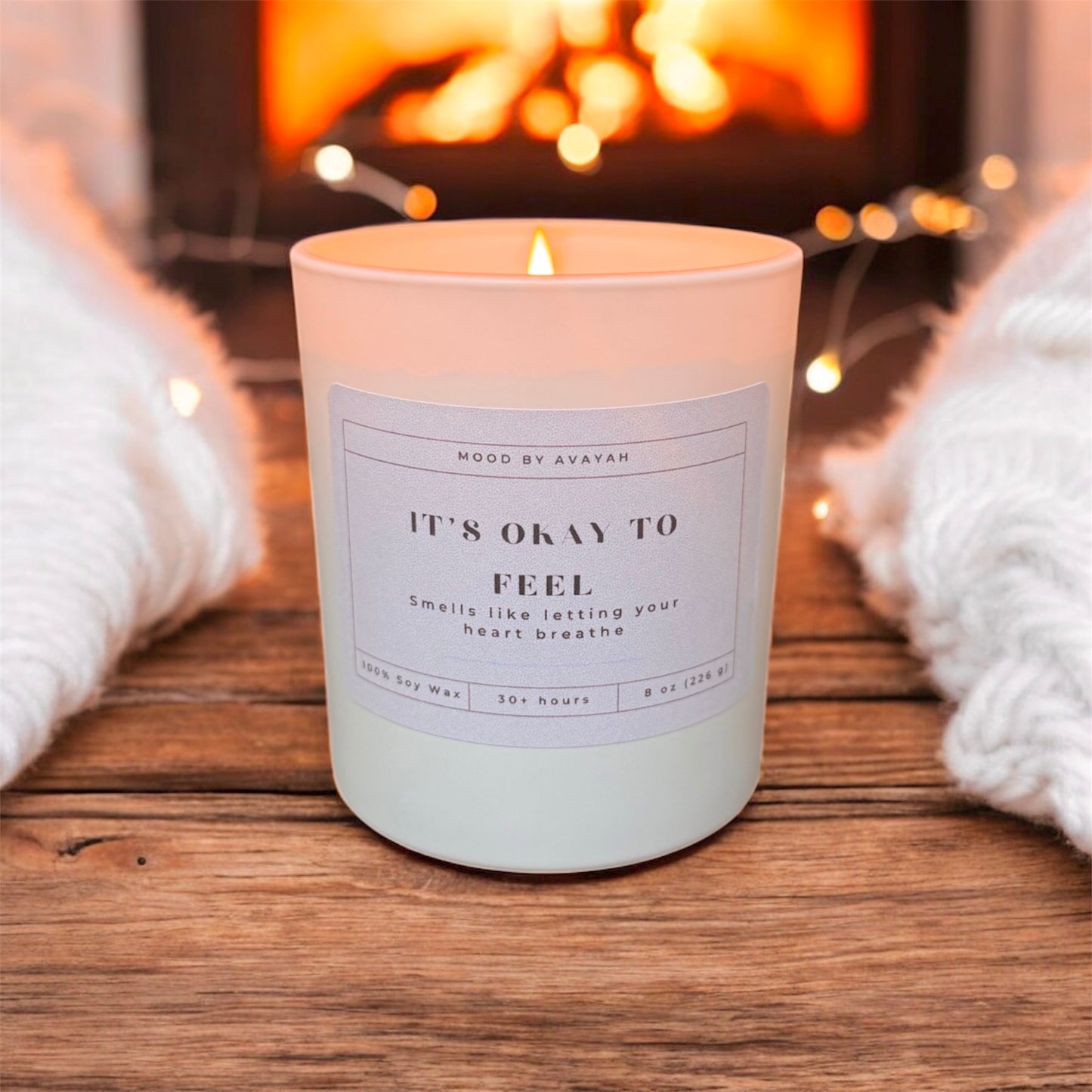 It’s Okay to Feel Candle – Soy Wax Candle for Mindfulness, Self-Care & Emotional Well-Being 8 oz