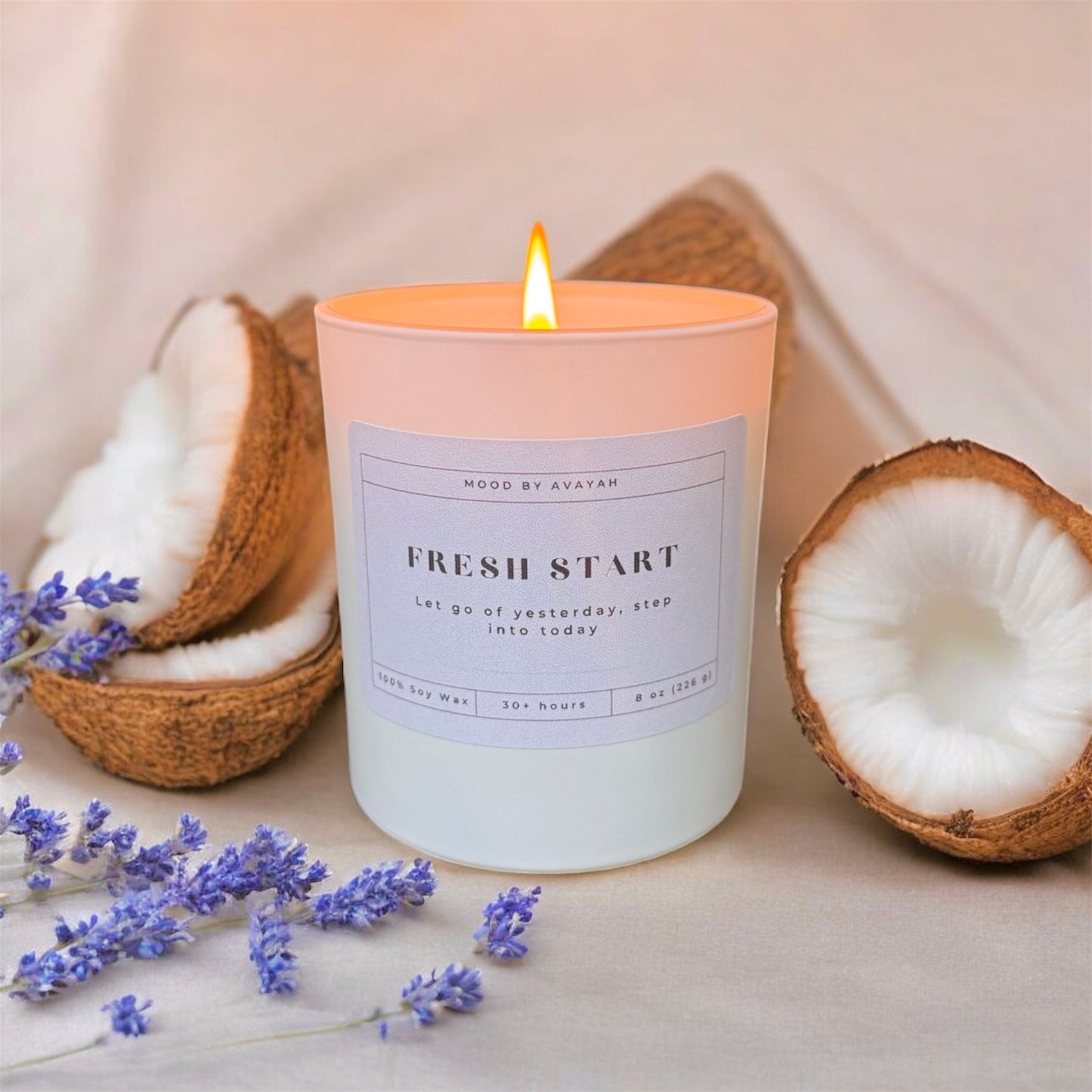 Fresh Start Candle – Motivational Soy Wax Candle for Renewal, Self-Care & Inspiration 8 oz