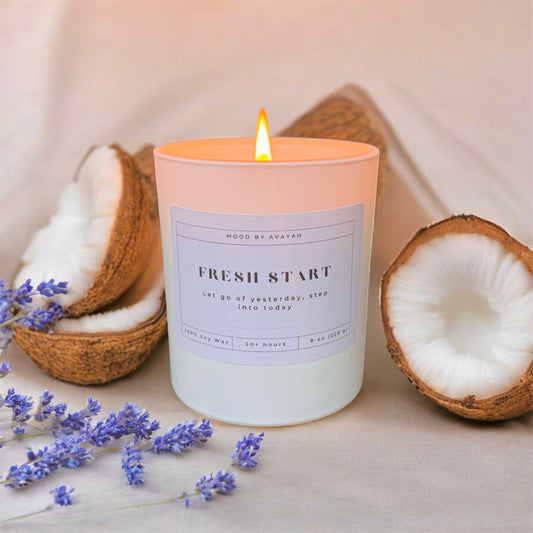 Fresh Start Candle – Motivational Soy Wax Candle for Renewal, Self-Care & Inspiration 8 oz