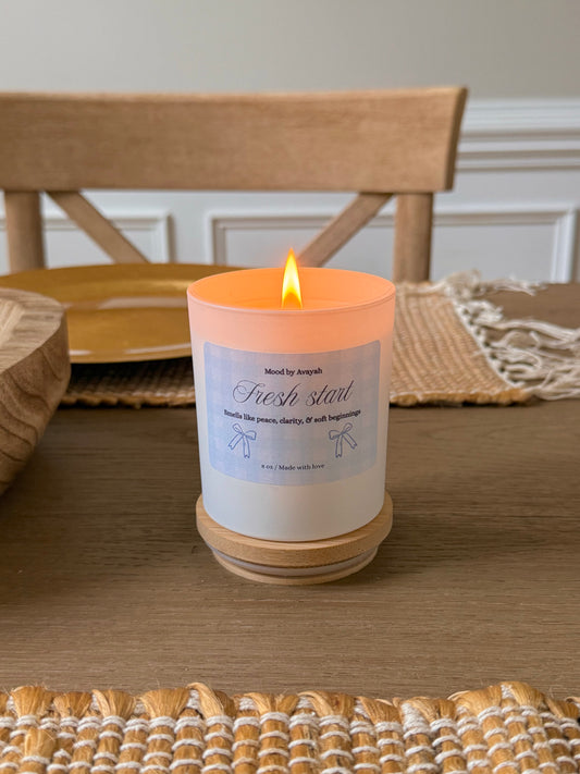 Fresh start candle | white matte 8 oz