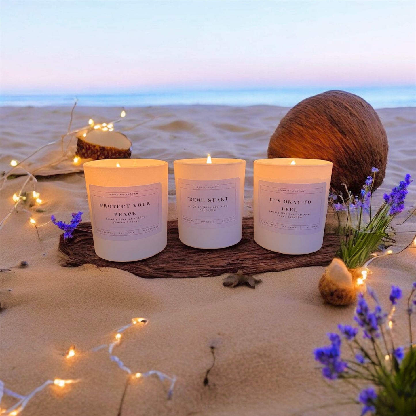 Healing Collection Bundle – Hand-Poured Soy Wax Candle Set for Self-Care, Relaxation & Emotional Well-Being